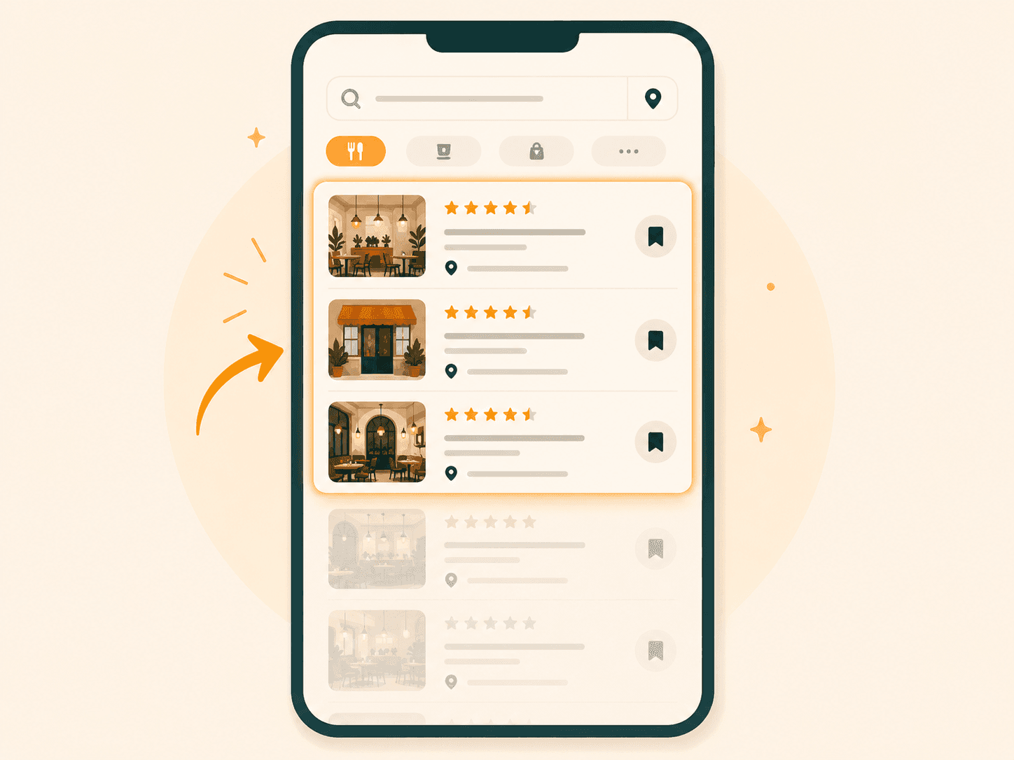 Local Pack de Google mostrando restaurantes destacados en búsquedas locales